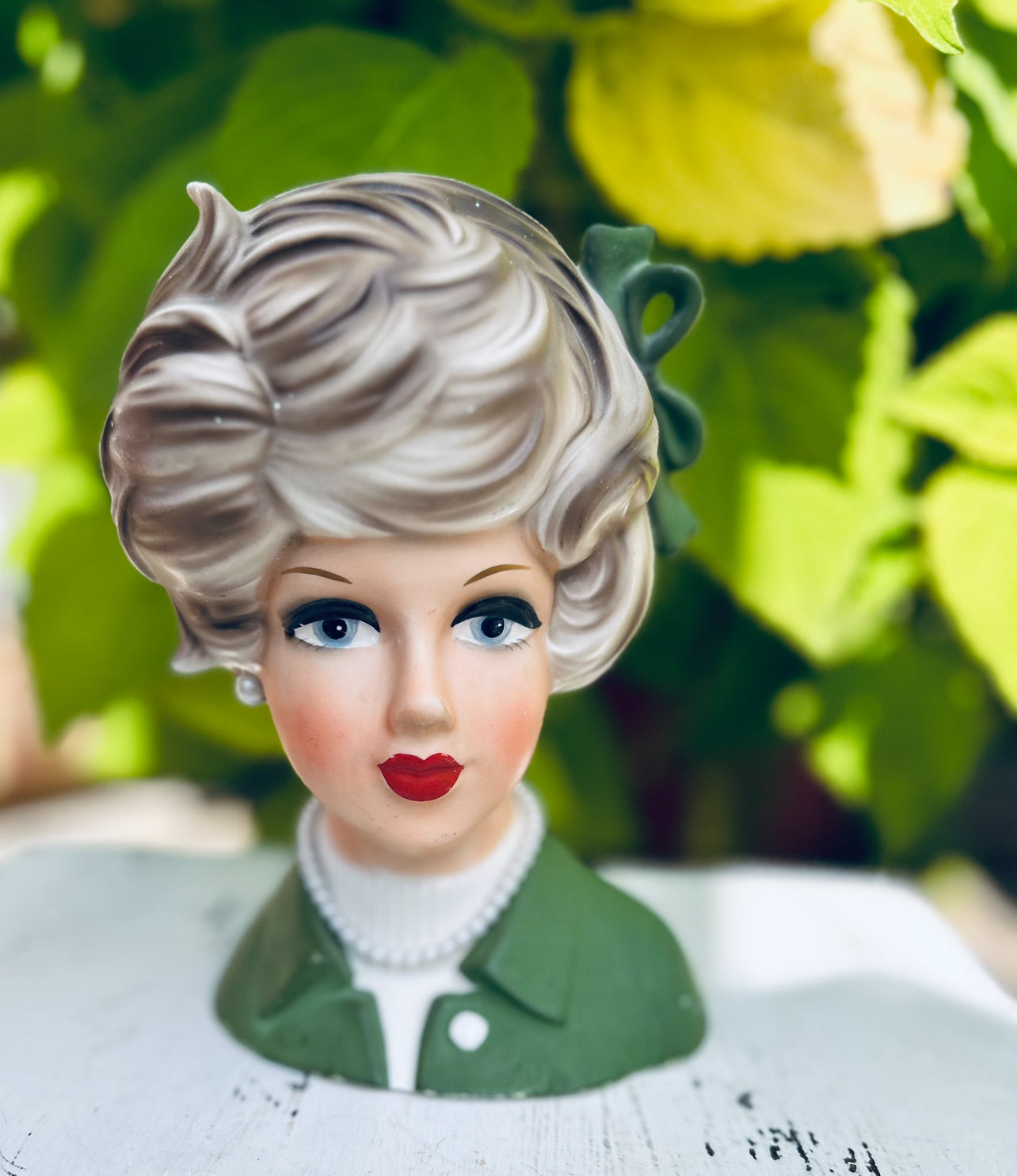 Vintage Napcoware C8497 Lady Head Vase-7.5 's vase in 1950's