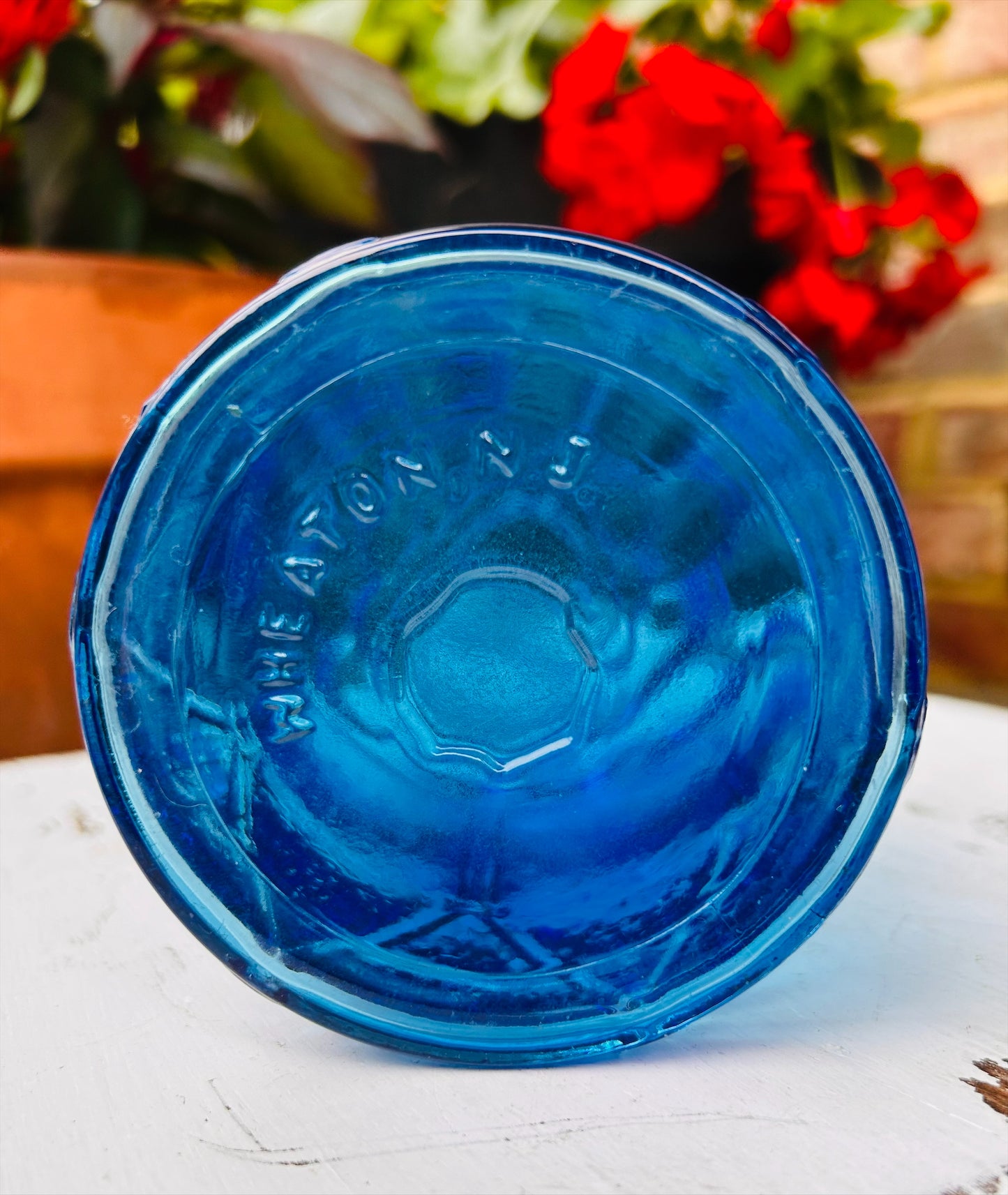 Wheaton Blue glass McGivers American Army Bitters Bottle