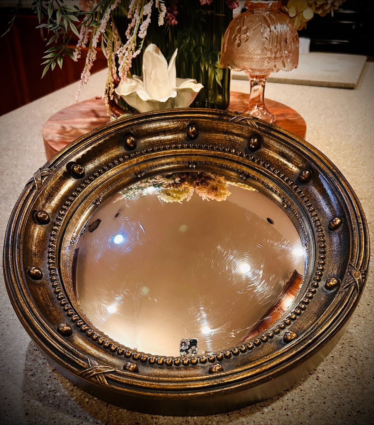 Vintage Bombay Company American Federal Round Convex Mirror