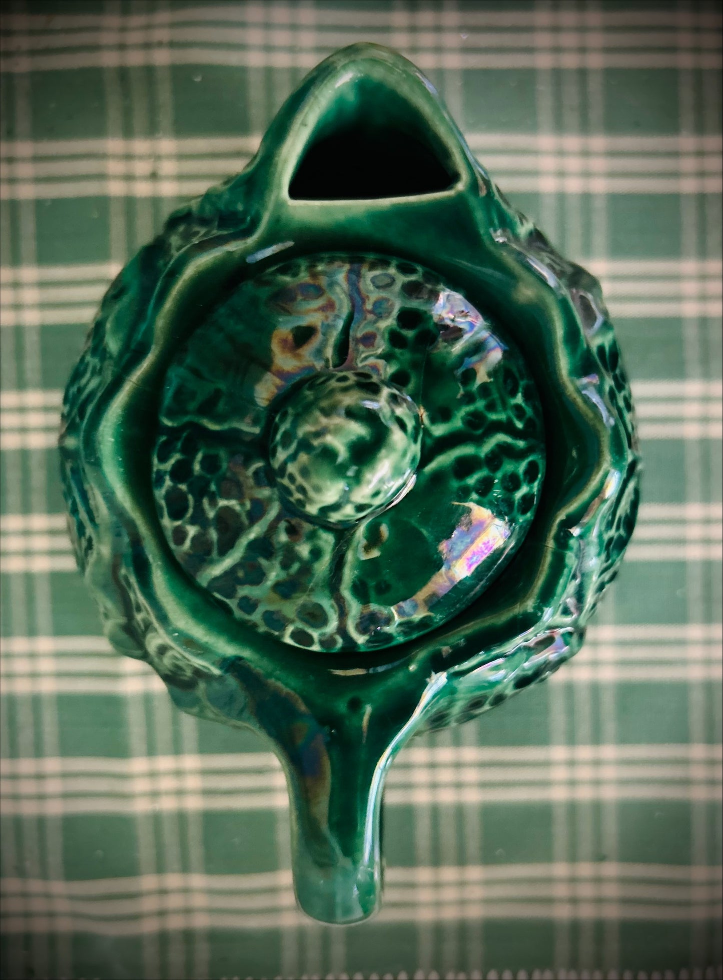 Majolica Green Cabbage Teapot.