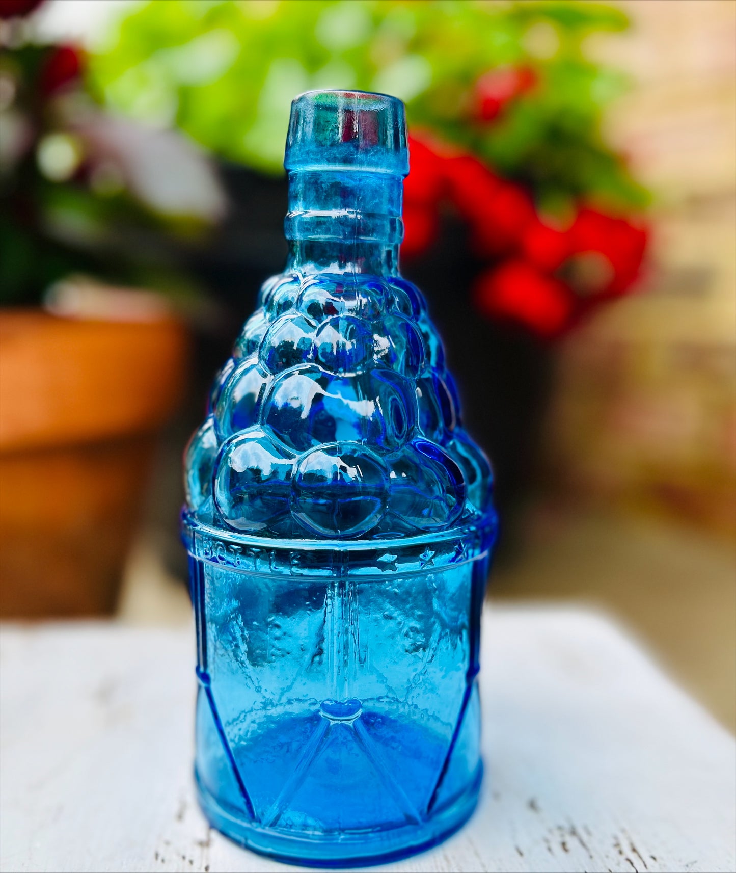 Wheaton Blue glass McGivers American Army Bitters Bottle