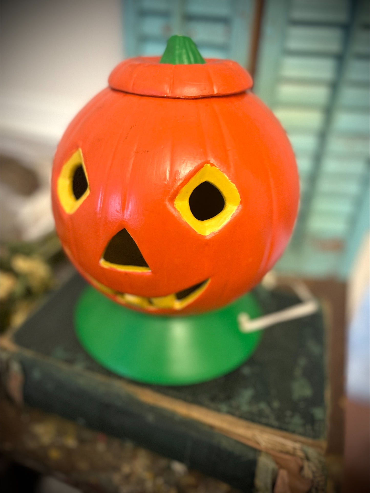 Vintage Ceramic 1960's-1970's Jack-O'-Lantern Lamp with working light.