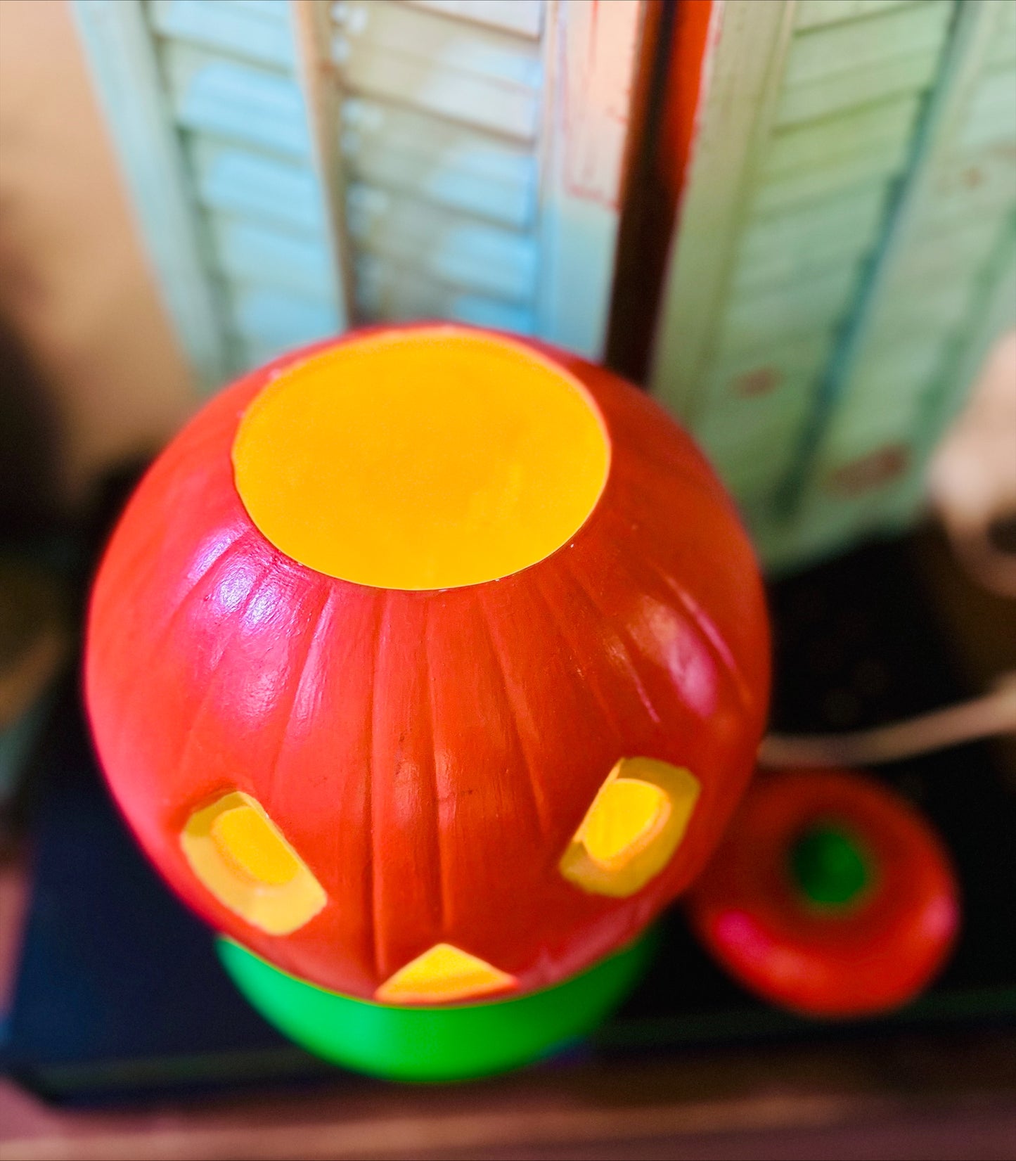 Vintage Ceramic 1960's-1970's Jack-O'-Lantern Lamp with working light.