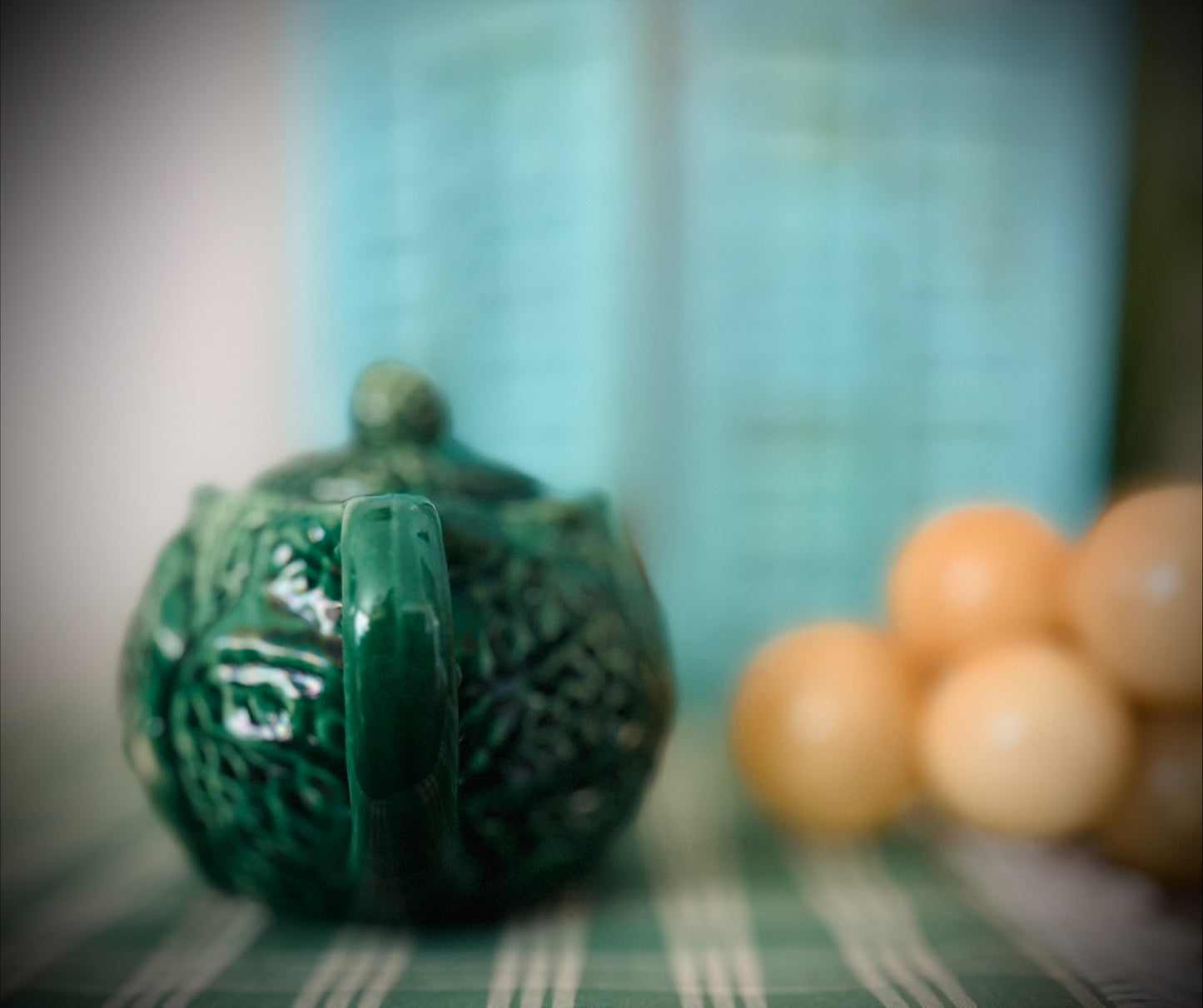 Majolica Green Cabbage Teapot.