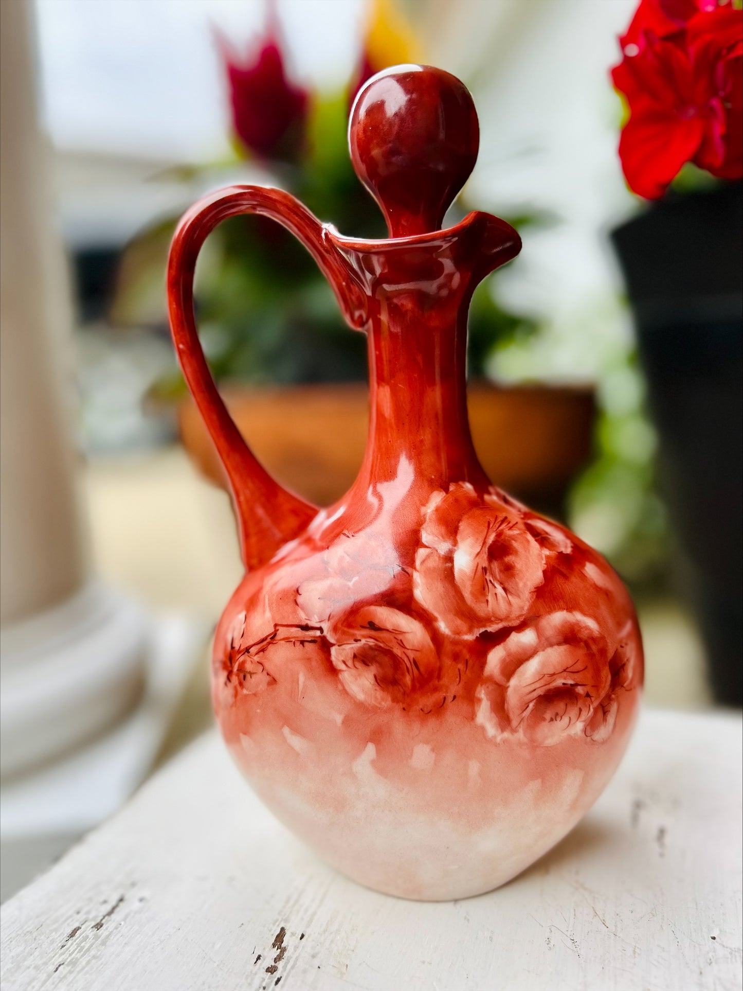 Stunning Vintage Hand painted Stamped French Decanter
