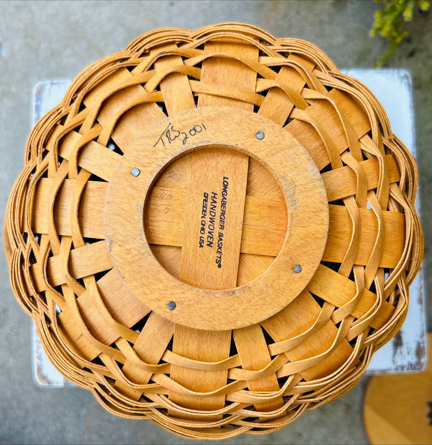 Longaberger 2001 Pumpkin Basket Lidded with liner, signed with Authenticity Certificate