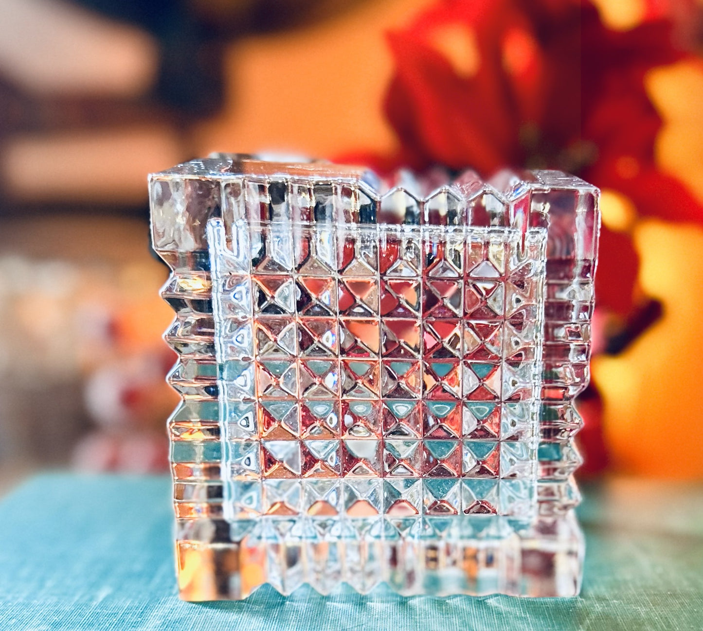 Mikasa Crystal Cube Jewelry Box with Lid