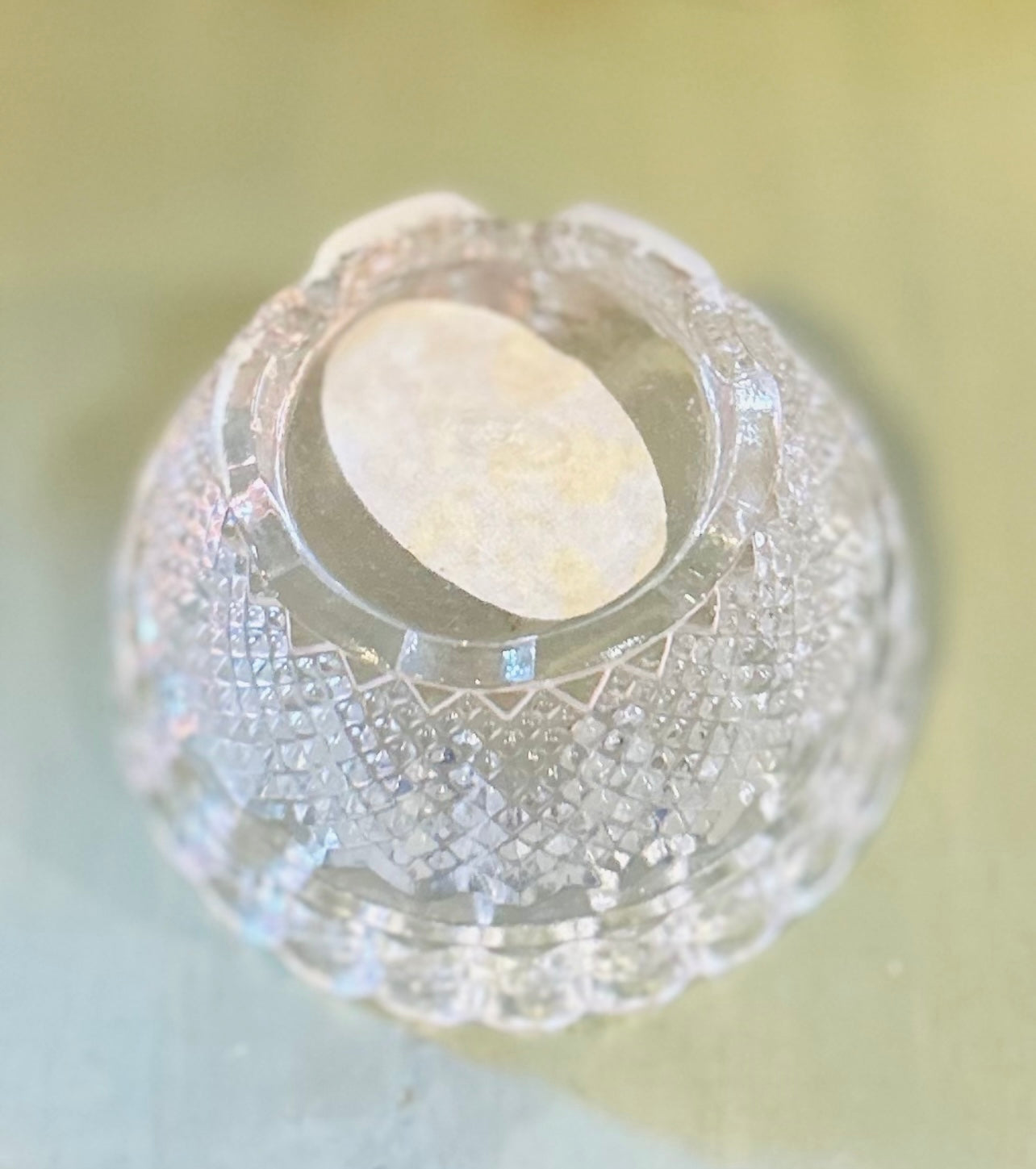 Vintage Fenton Cranberry Quilted design, Hand Painted Floral Motif, Signed Fairy Lamp