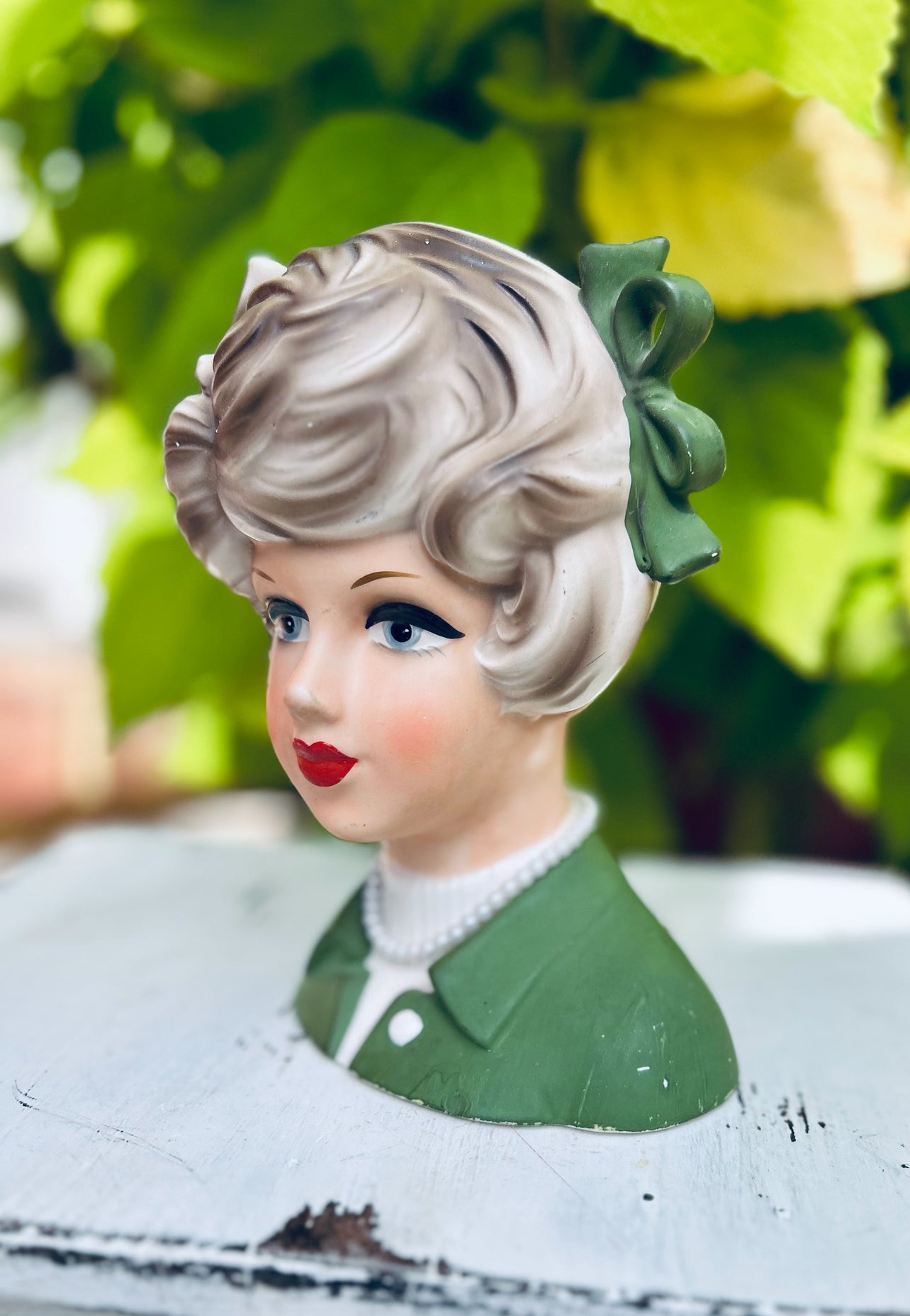 Vintage Napcoware C8497 Lady Head Vase-7.5 's vase in 1950's