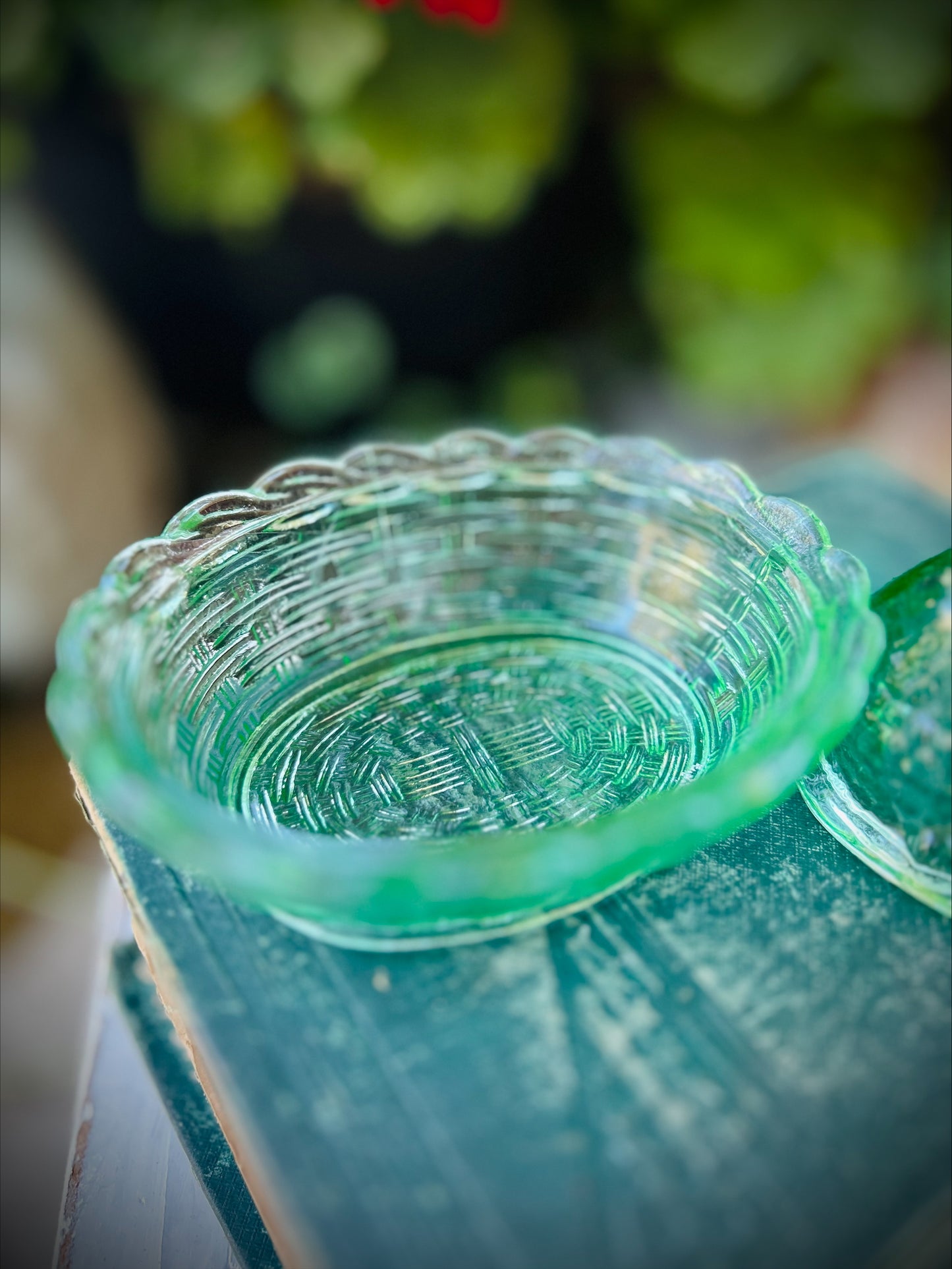 Vintage Green Hen on Nest
