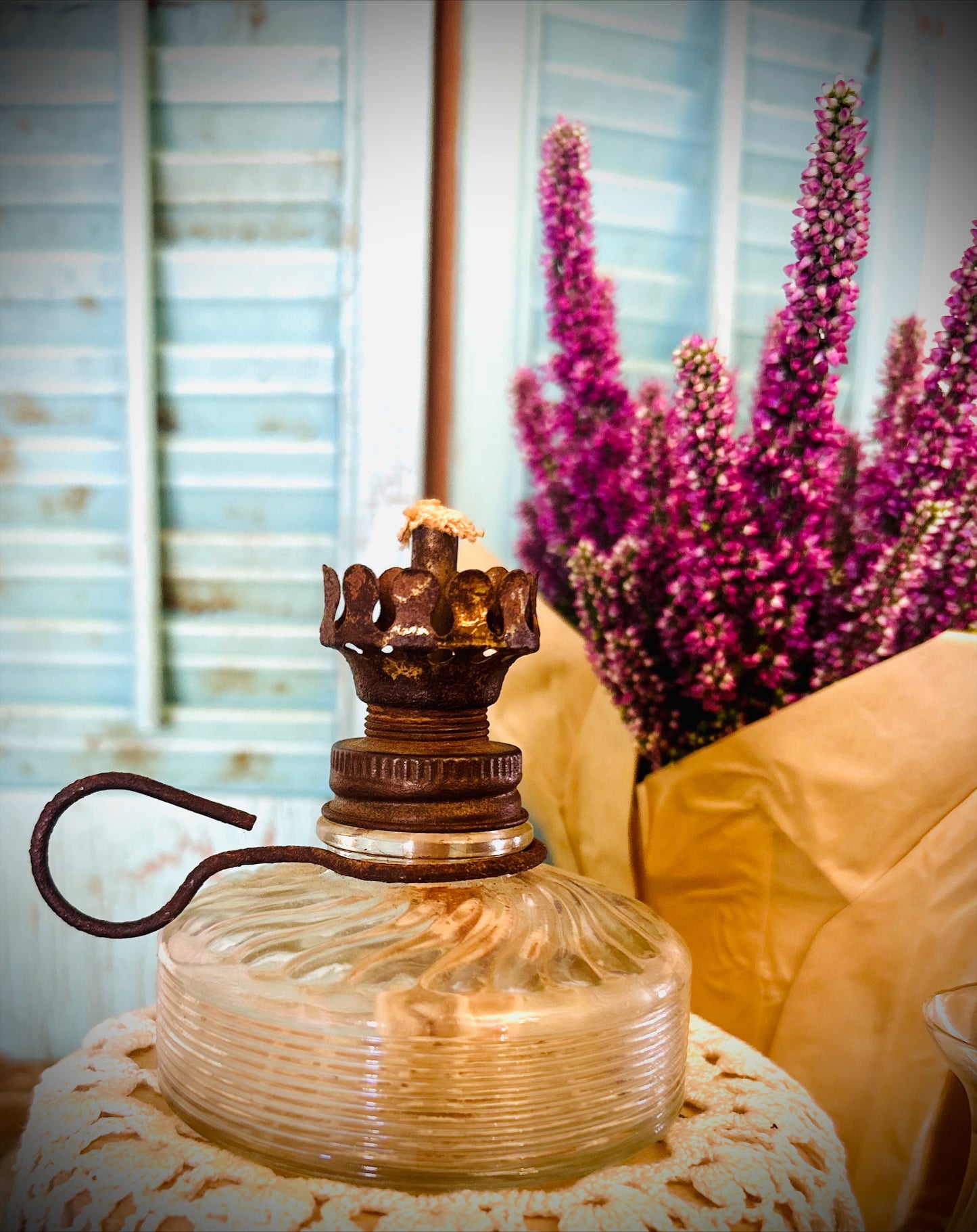 Vintage Mini Finger Oil Lamp