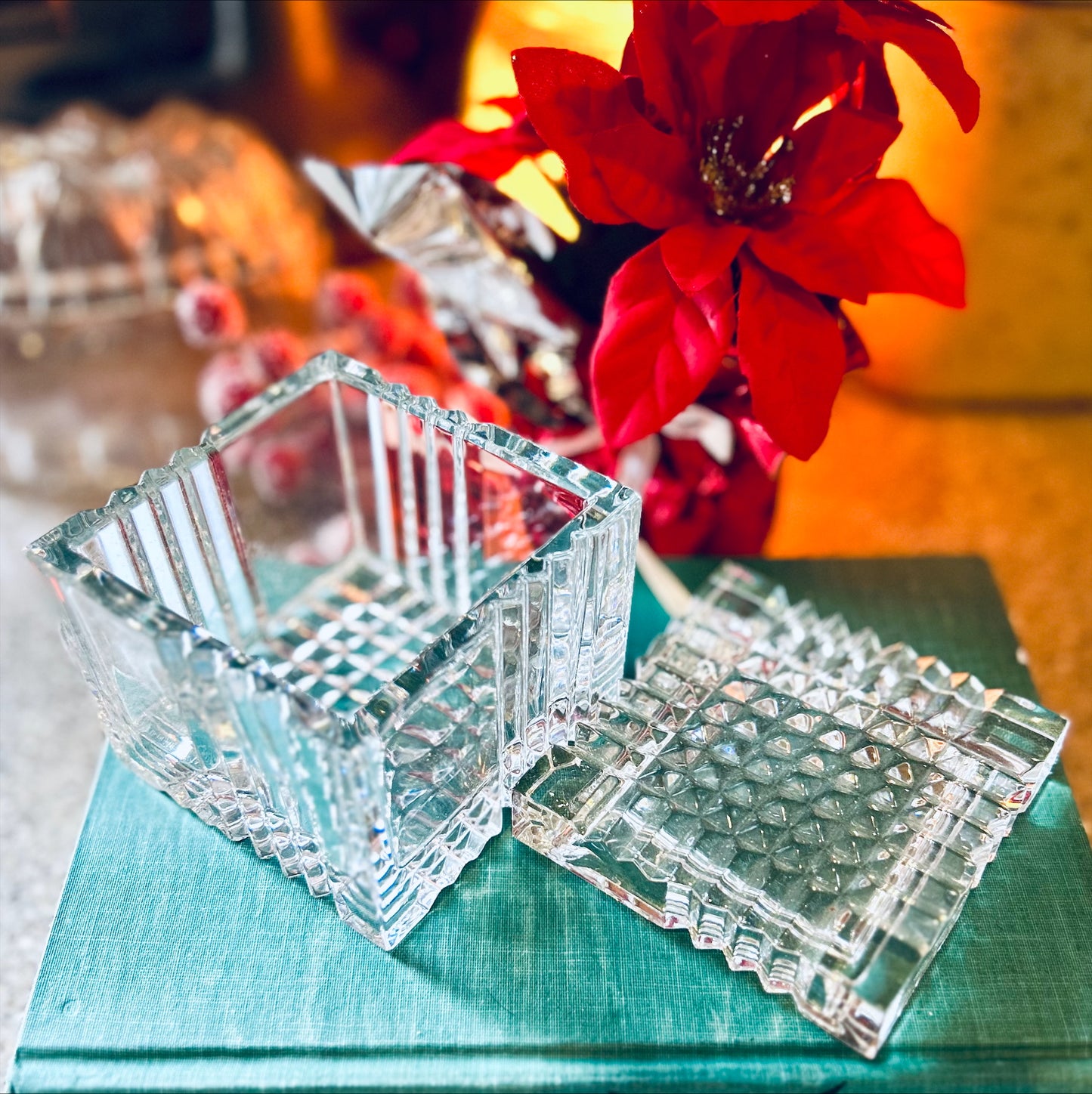 Mikasa Crystal Cube Jewelry Box with Lid