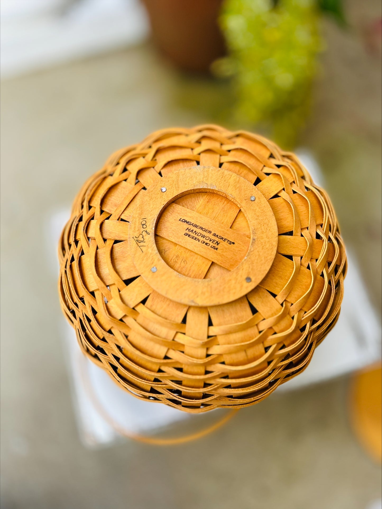Longaberger 2001 Pumpkin Basket Lidded with liner, signed with Authenticity Certificate