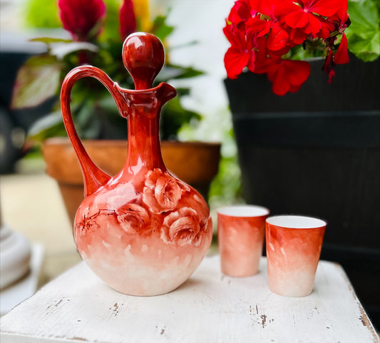 Stunning Vintage Hand painted Stamped French Decanter