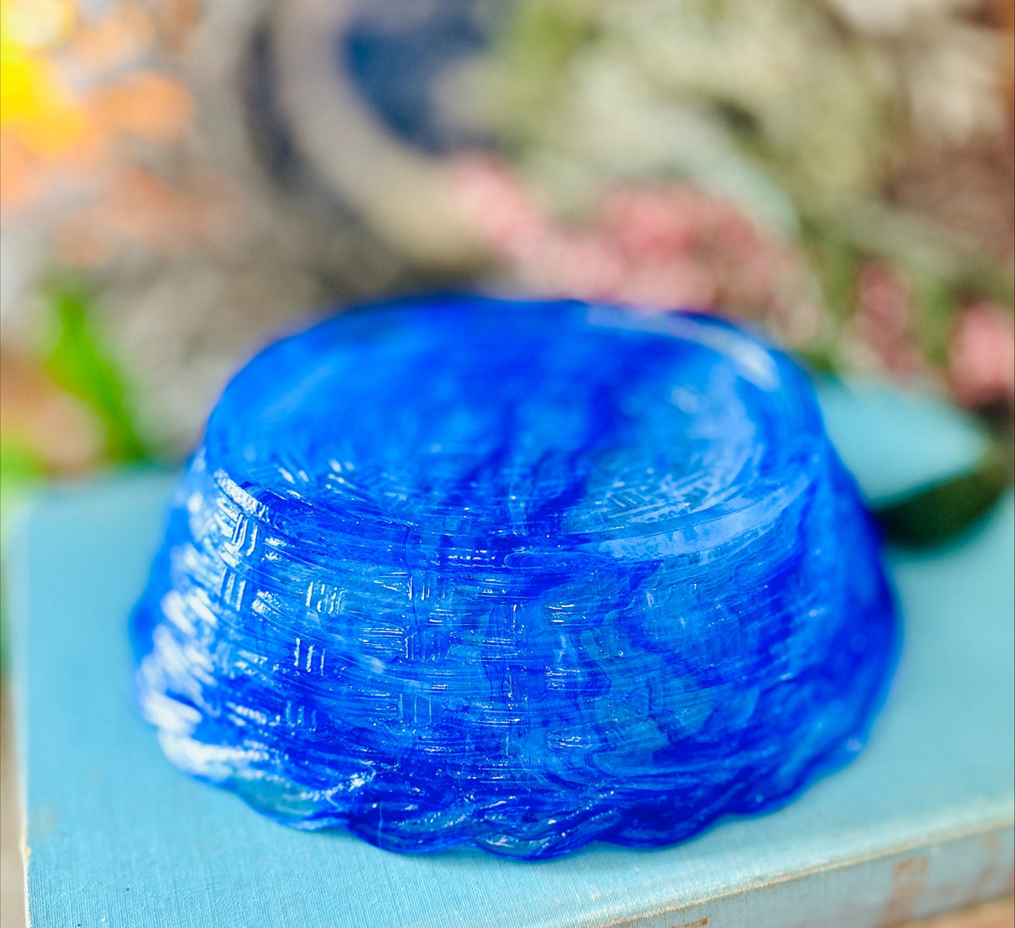 Cobalt Blue "Swirl" Hen On Nest