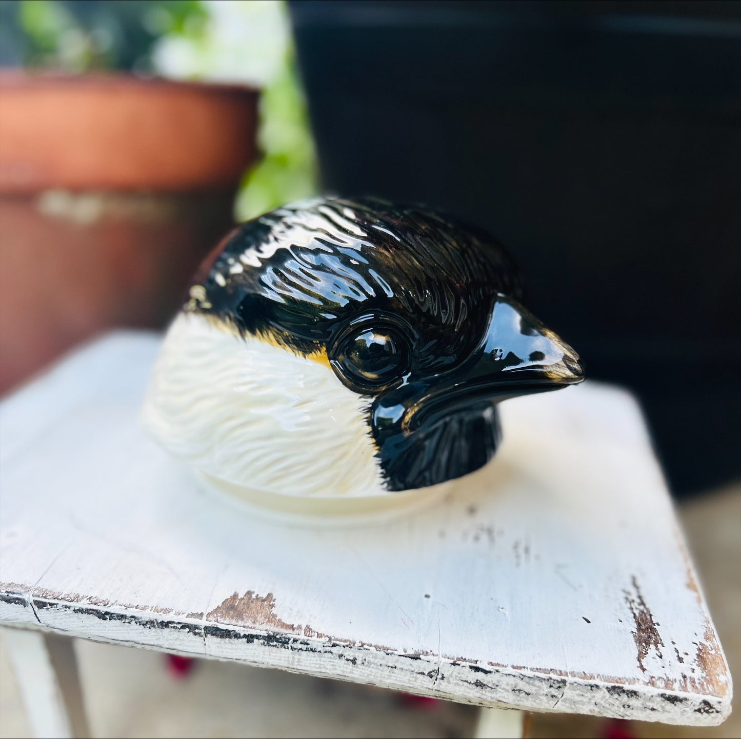 Large Big Sky Carvers "Fat Chickadee" Ceramic Cookie Jar Retired