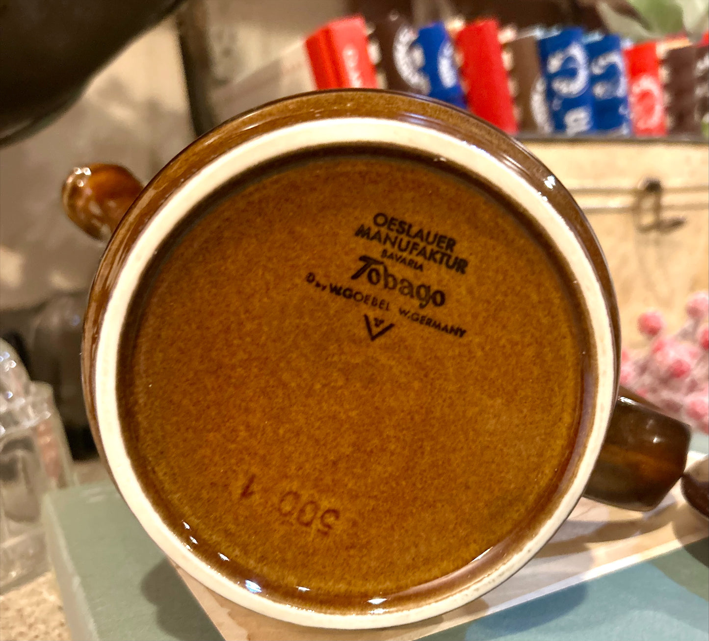 Vintage Goebel Tobago Oeslauer Ceramic Teapot 500/1 stamped, made in Bavaria West Germany