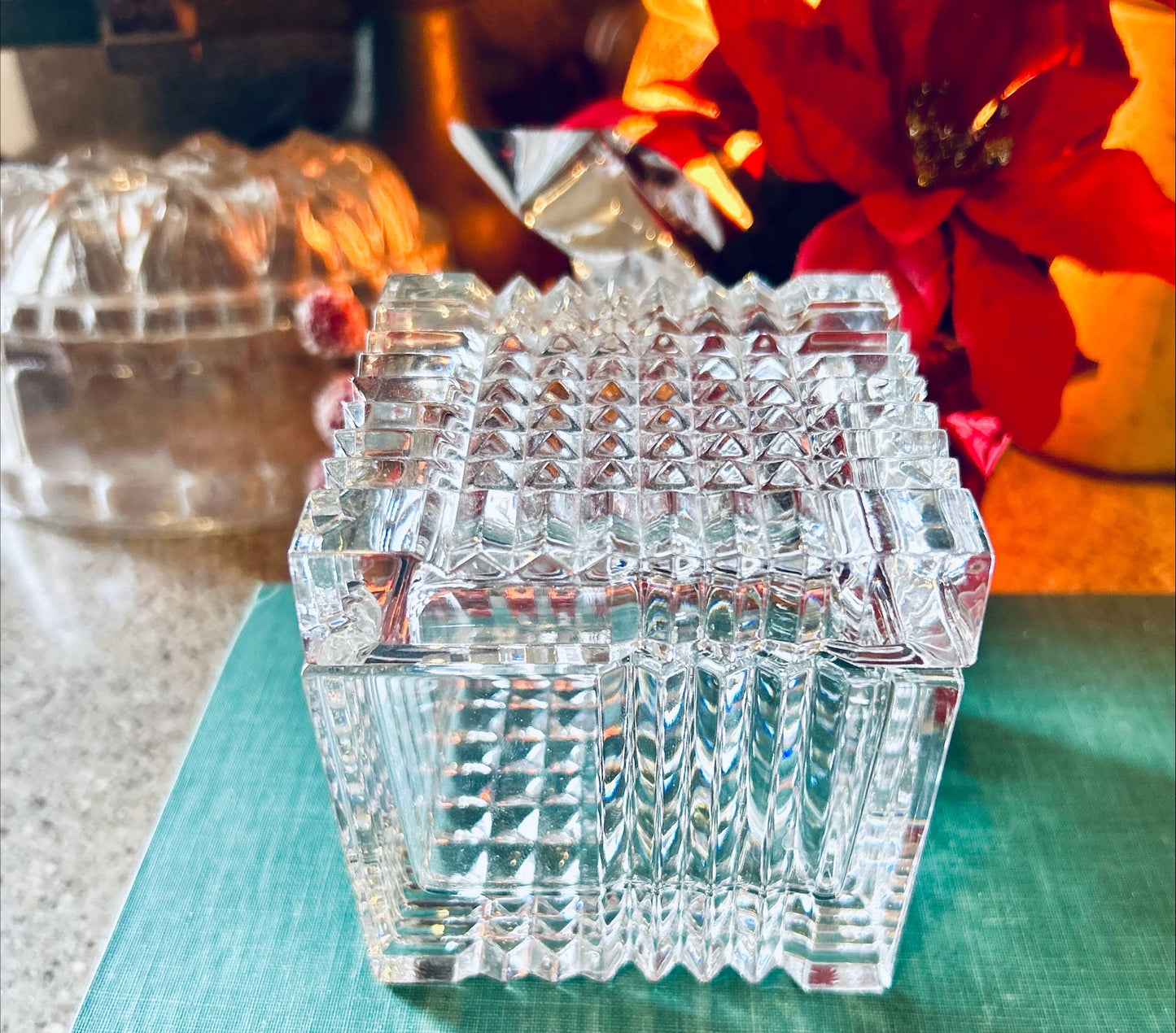 Mikasa Crystal Cube Jewelry Box with Lid