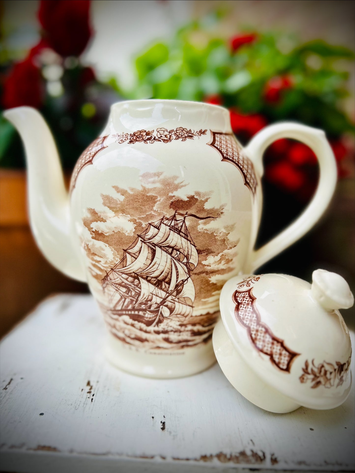 Vintage Alfred Meakin "Fair Winds" Ironstone Coffee Pot