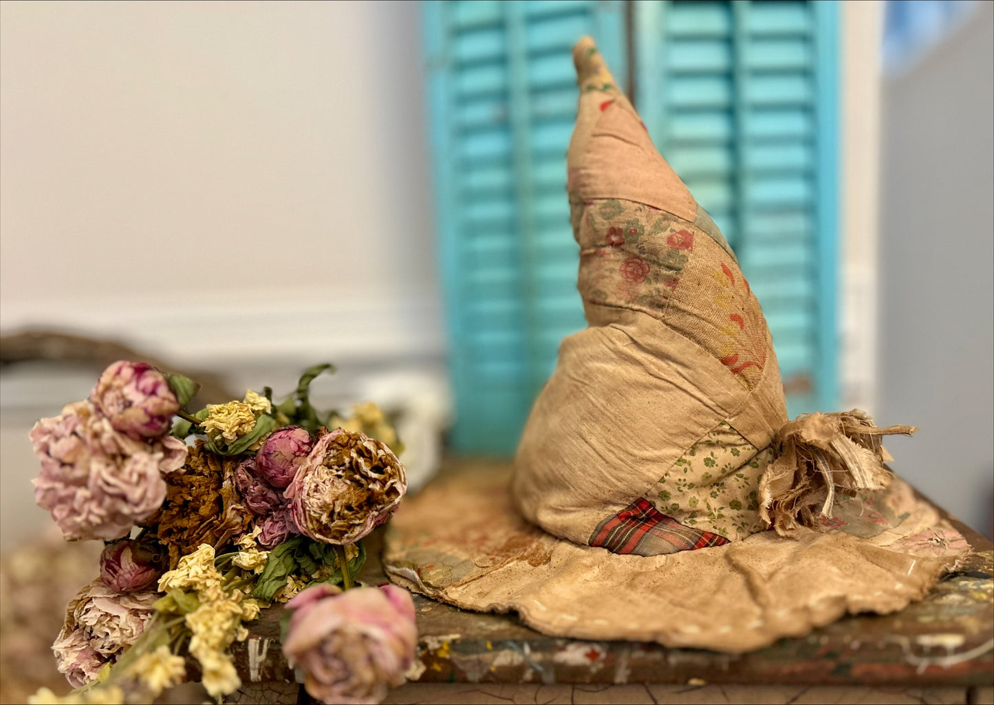 Hand Made Vintage Quilt Witch Hat