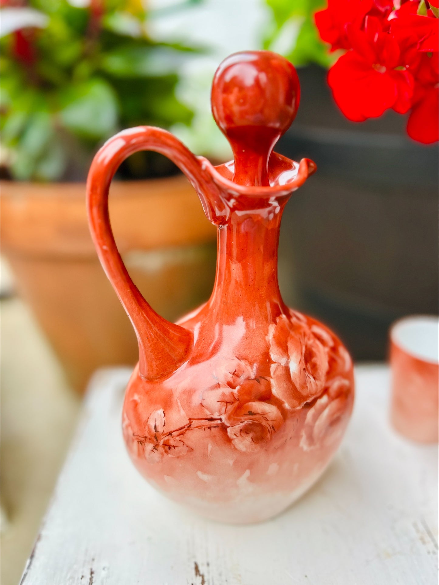Stunning Vintage Hand painted Stamped French Decanter