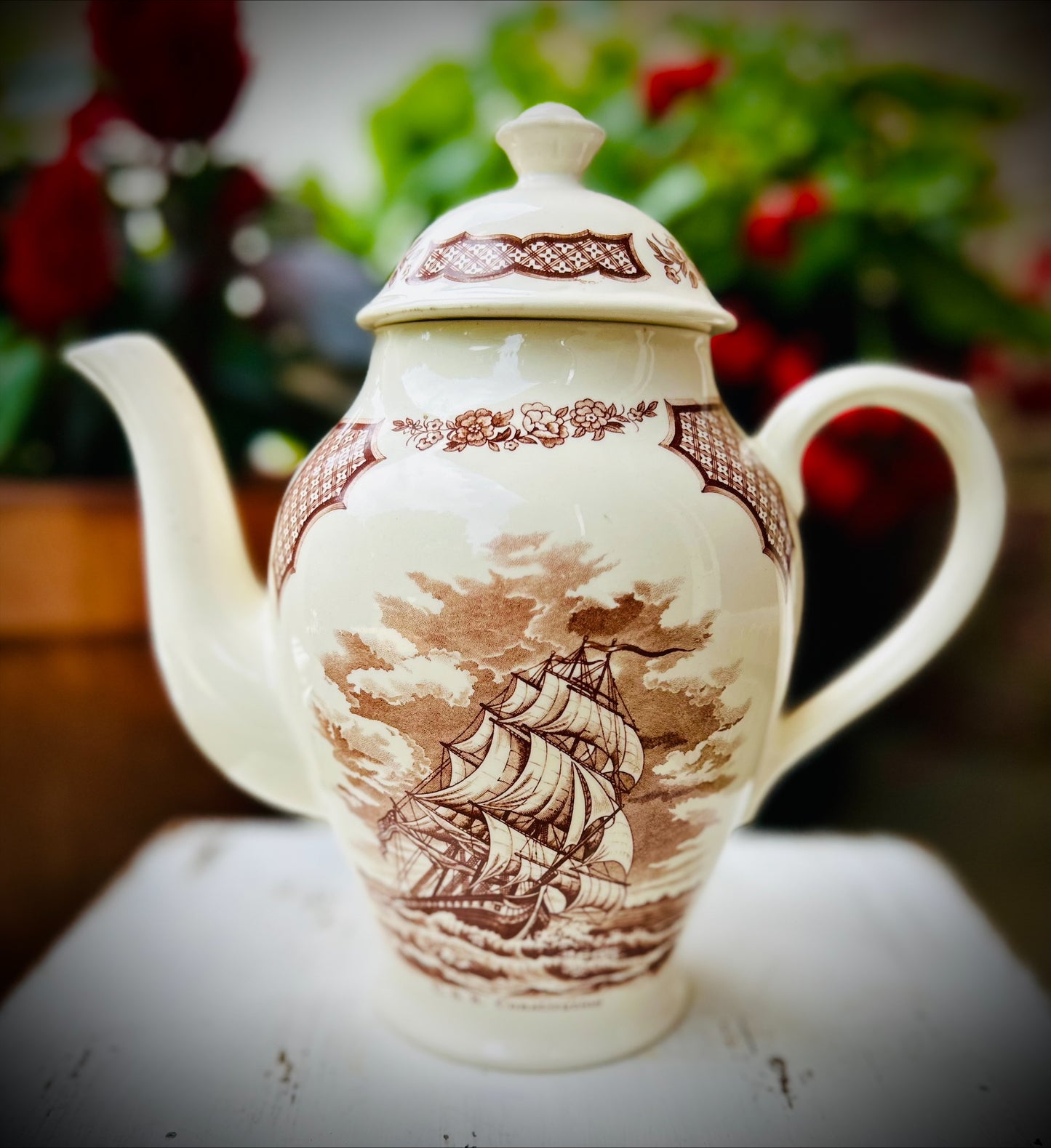 Vintage Alfred Meakin "Fair Winds" Ironstone Coffee Pot