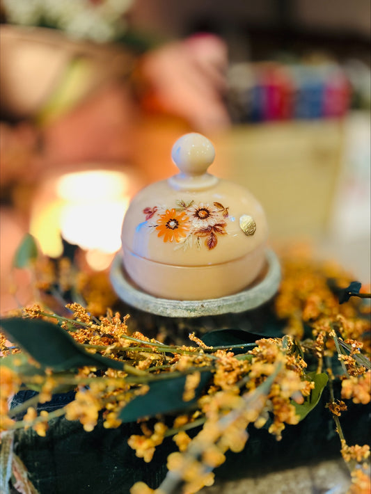 Westmoreland Almond Custard Milk Glass Trinket Dish with Original Sticker