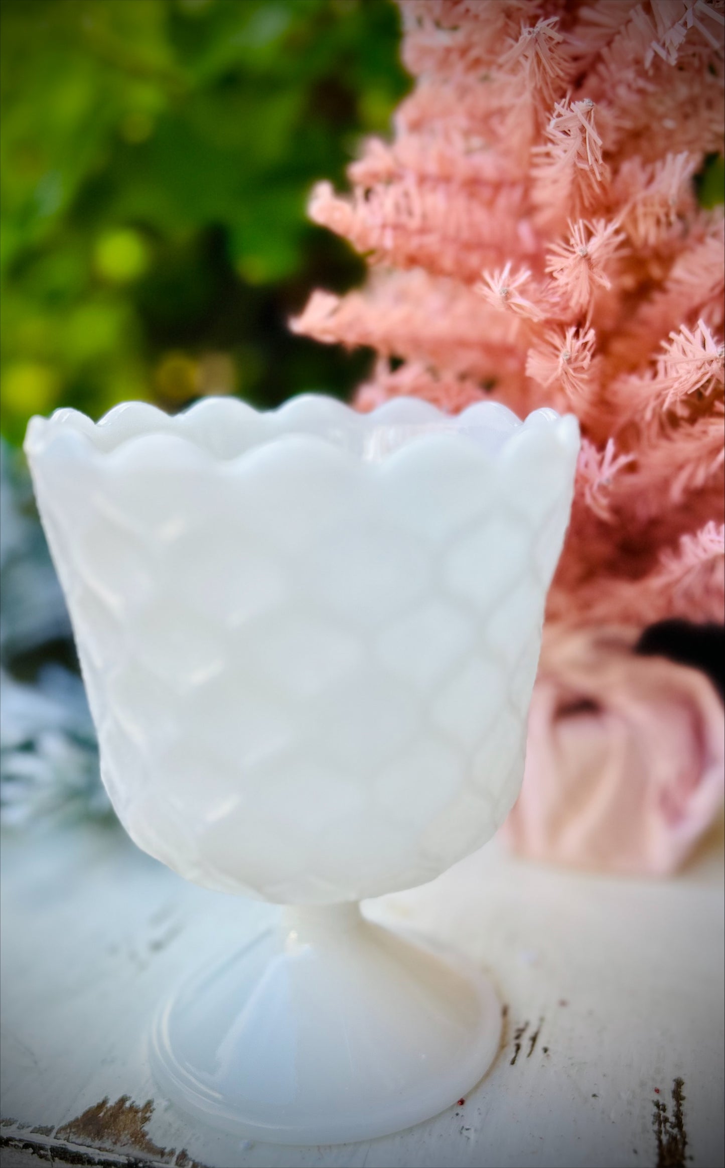 Milk Glass Candy Dish -EO Brody Company MJ42