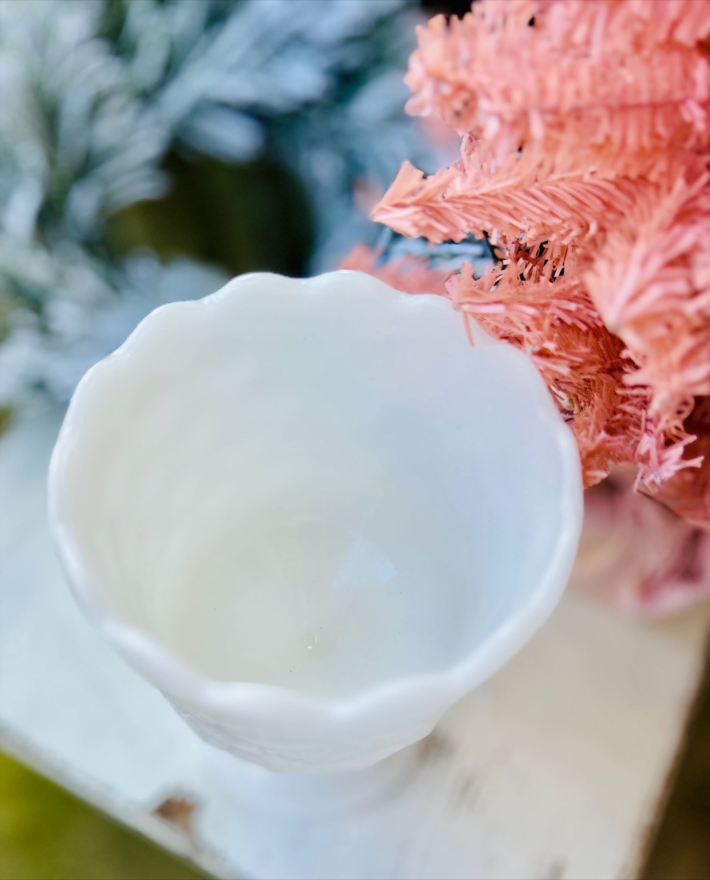 Milk Glass Candy Dish -EO Brody Company MJ42