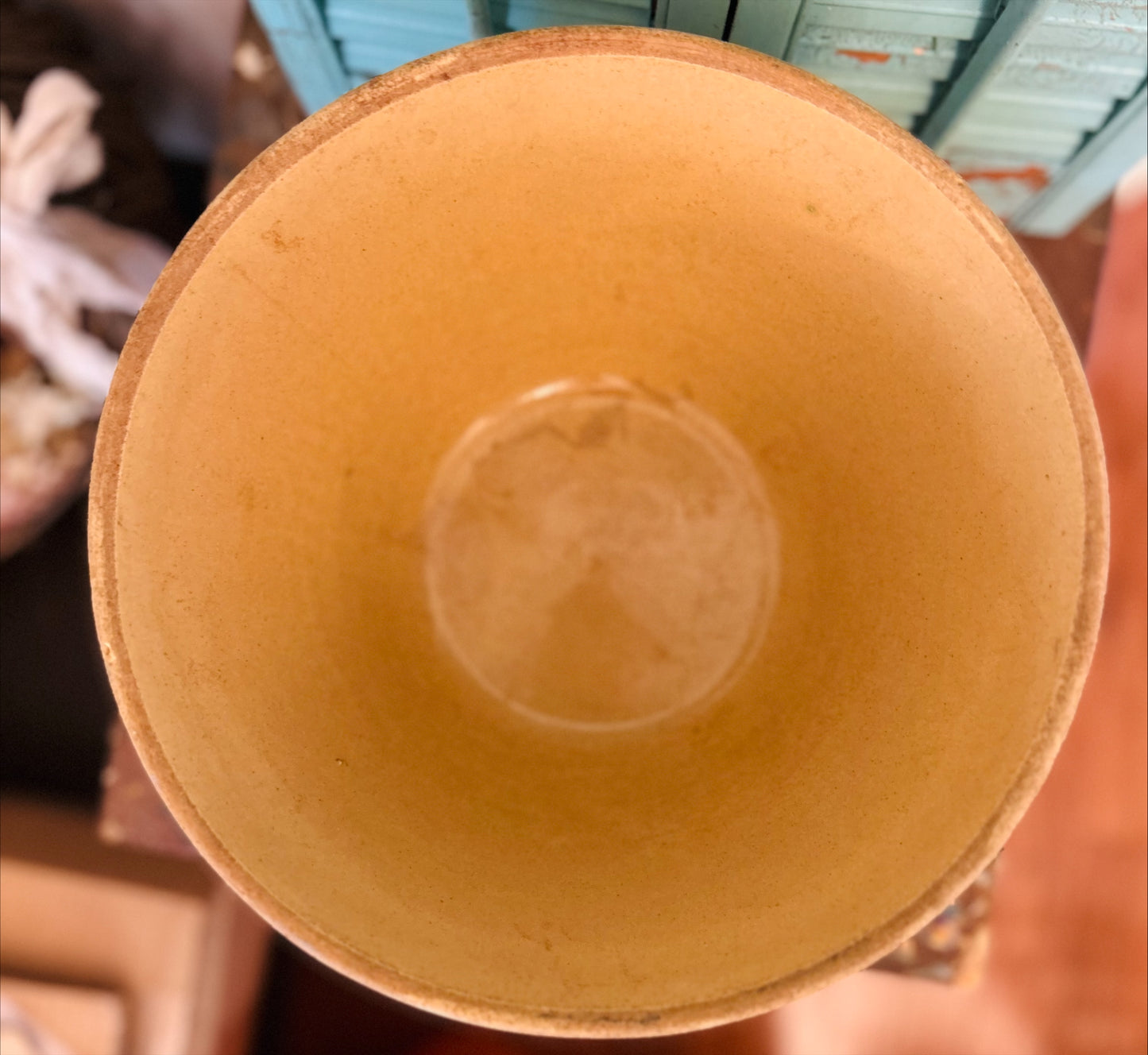 Vintage Stoneware Large Blue and White Striped Bowl No.10