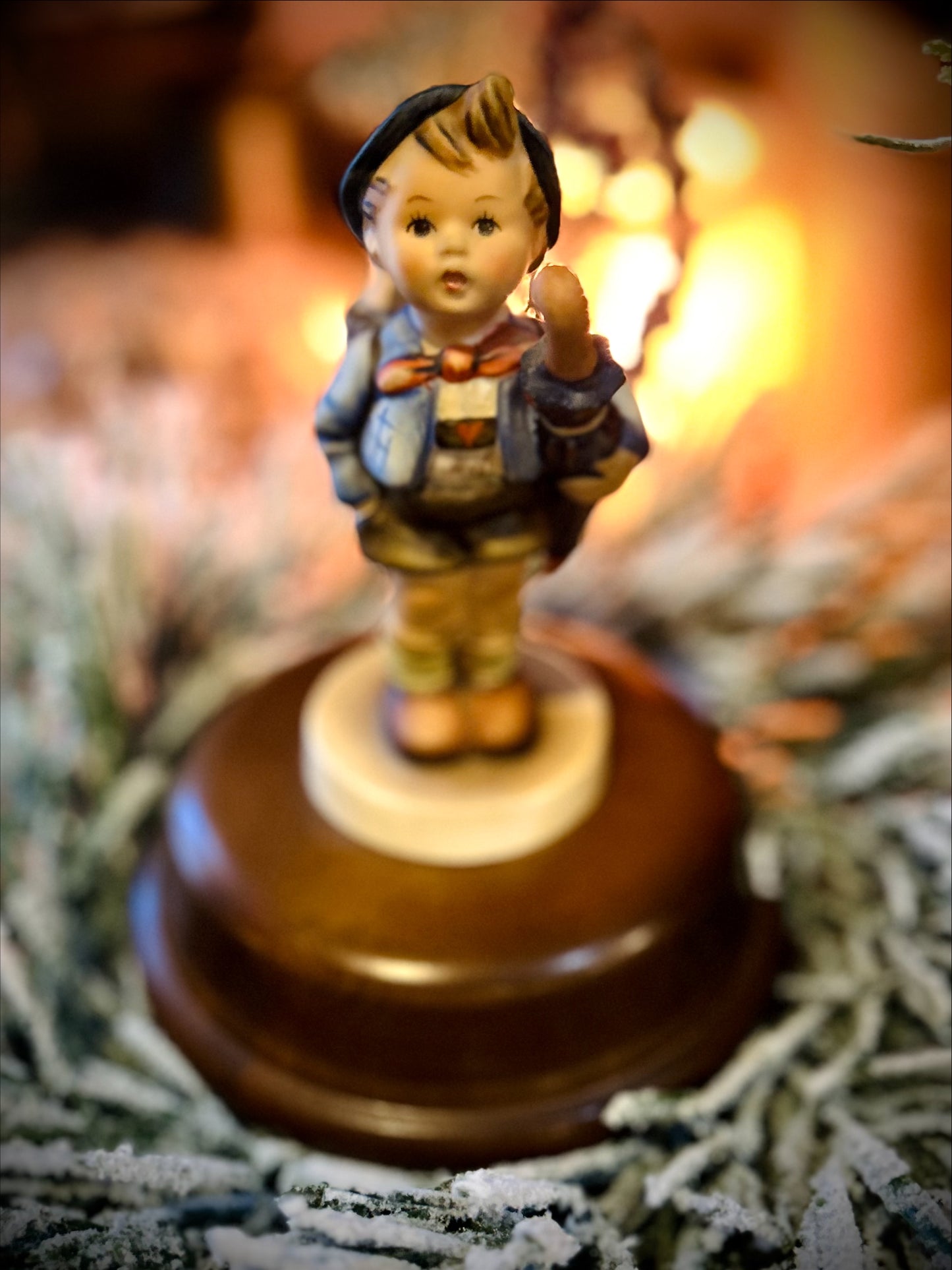 Reuge Swiss Music Box-Home from Market Figurine. with original sticker on base.