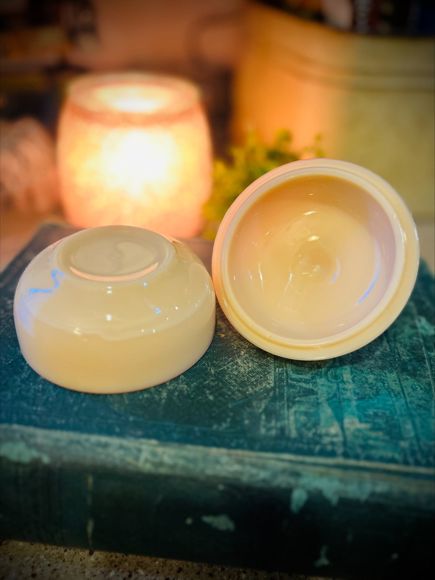 Westmoreland Almond Custard Milk Glass Trinket Dish with Original Sticker