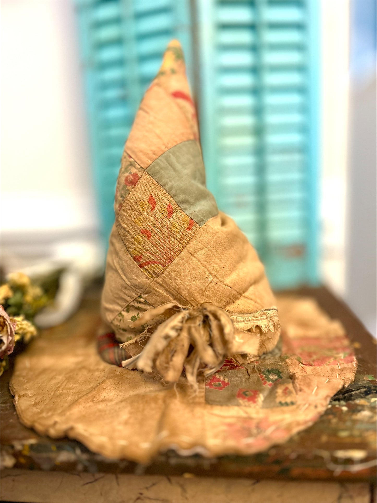 Hand Made Vintage Quilt Witch Hat