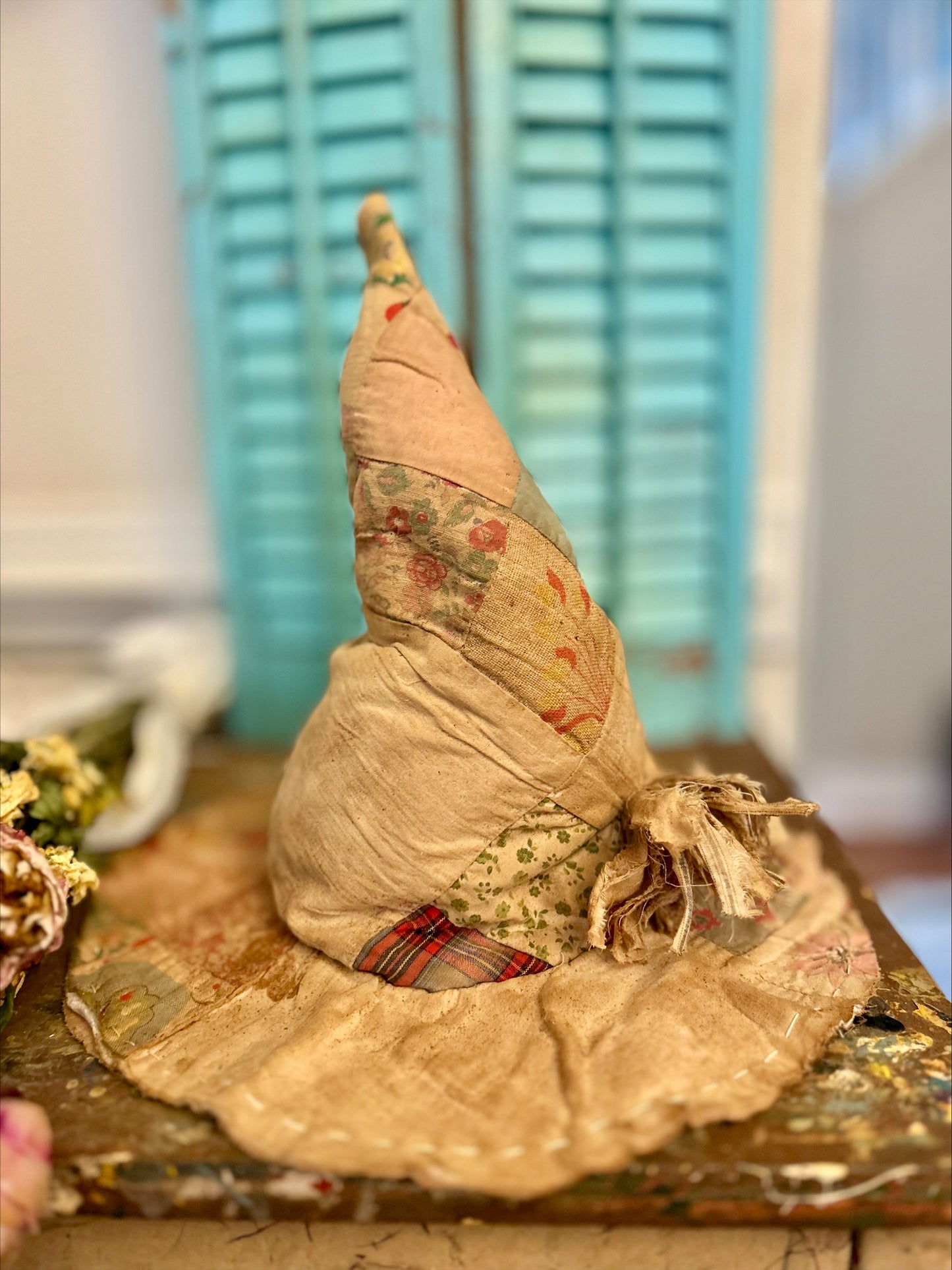 Hand Made Vintage Quilt Witch Hat