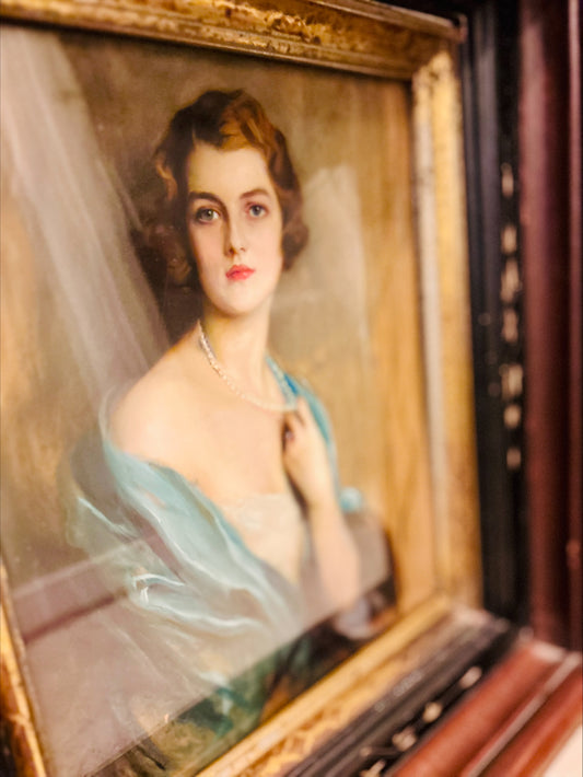 Portrait of a Woman Print in an Antique/vintage frame