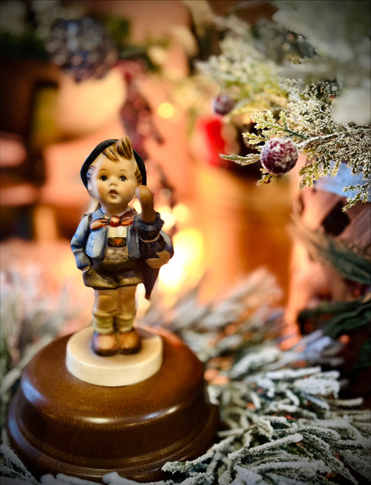 Reuge Swiss Music Box-Home from Market Figurine. with original sticker on base.