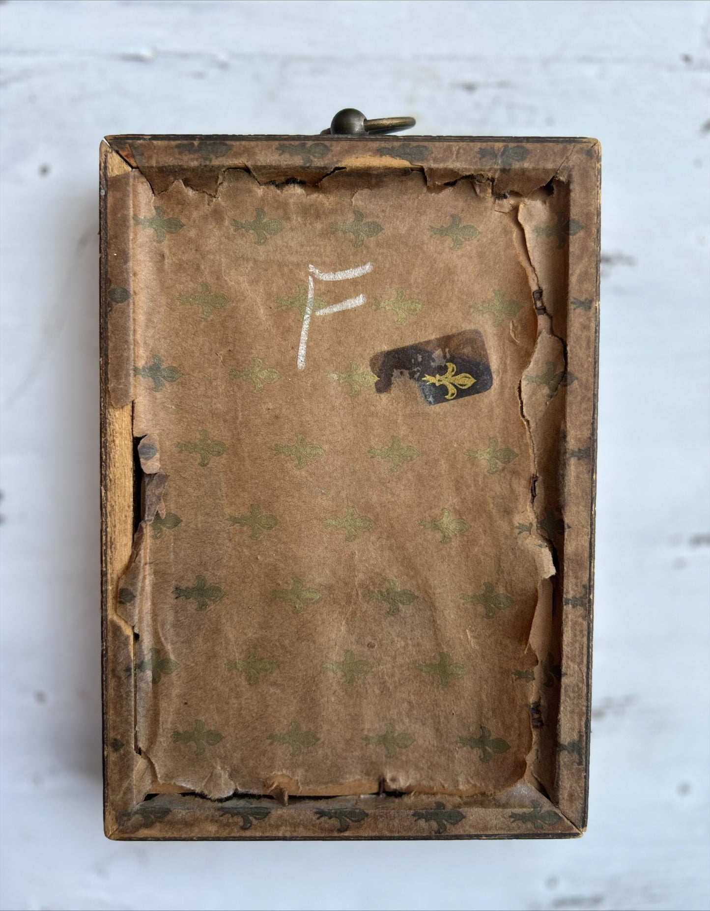 French Vintage Hand Painted on Silk Print.