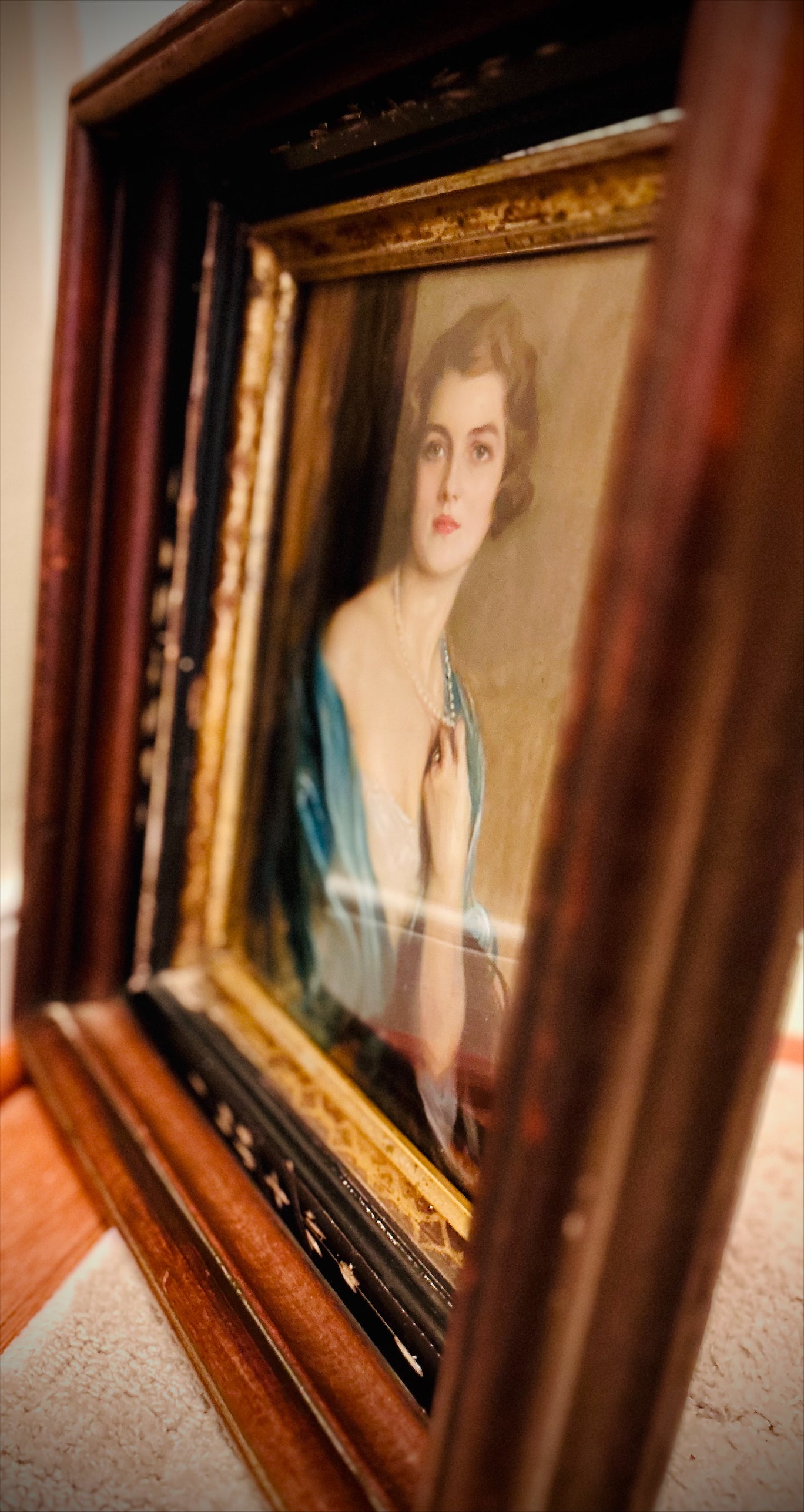 Portrait of a Woman Print in an Antique/vintage frame