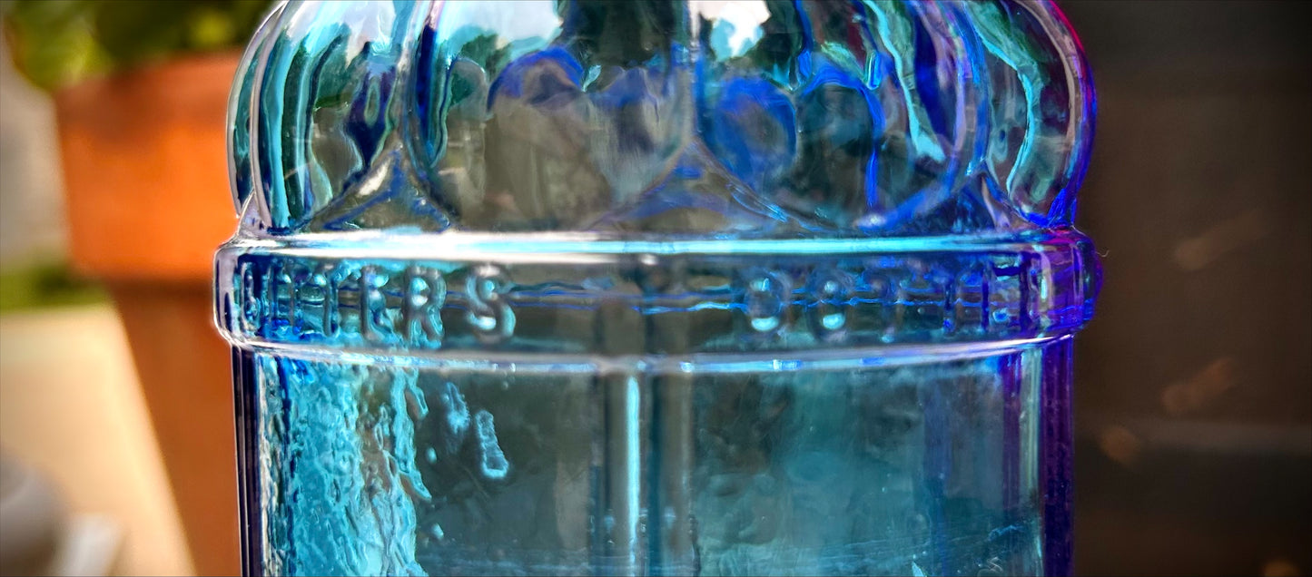 Wheaton Blue glass McGivers American Army Bitters Bottle
