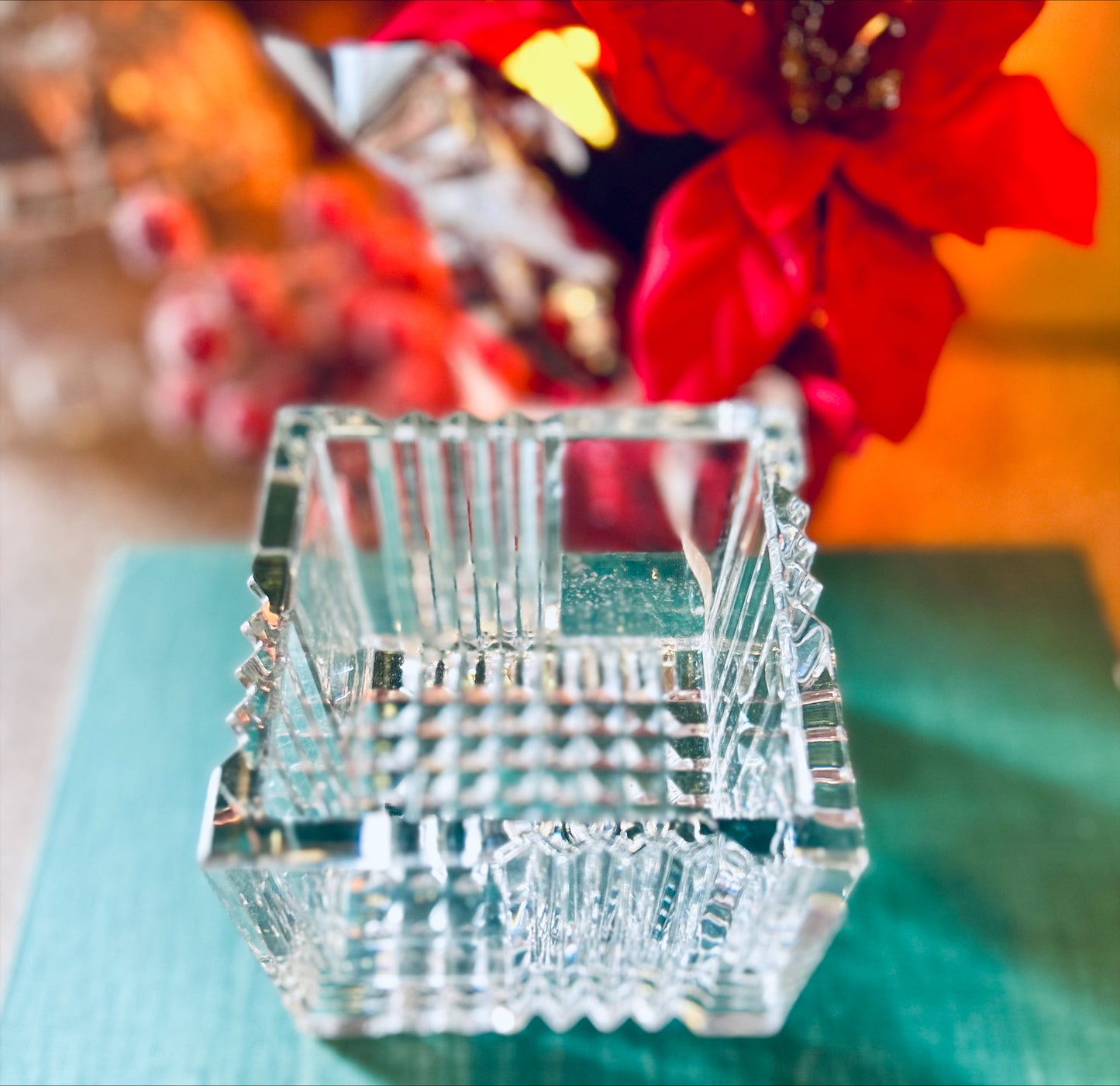 Mikasa Crystal Cube Jewelry Box with Lid